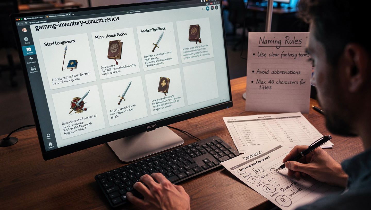 Lorem Ipsum Generator Content Pipeline for Gaming Inventory UX and GAMMA Seed Data